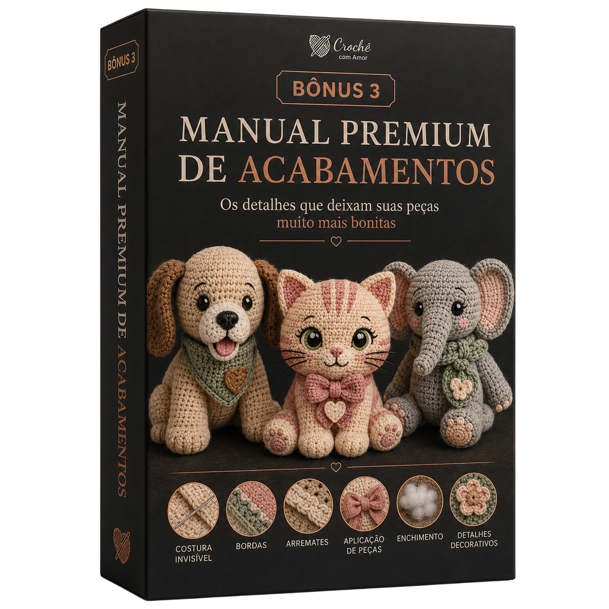 Mockup premium Manual de Crochê Pixel e Tapeçaria Para Iniciantes